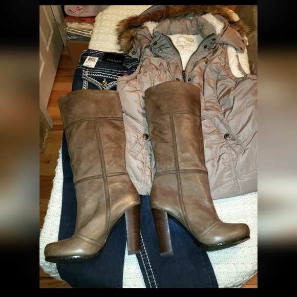 Luca Stefani Luxury Leather Pull-on Boots Color Coffee Only Tried On Store New - Picture 2 of 9